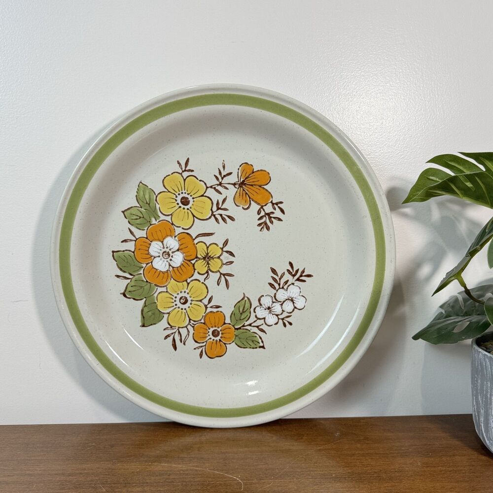 Country Casual Spring Garden Stoneware Dinner Plate 10.5" Hand Painted Japan